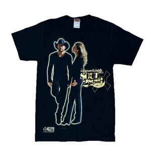 Tim McGraw Faith Hill Black T-Shirt Soul 2 Soul Tour 2007 Size Small Tee Vintage